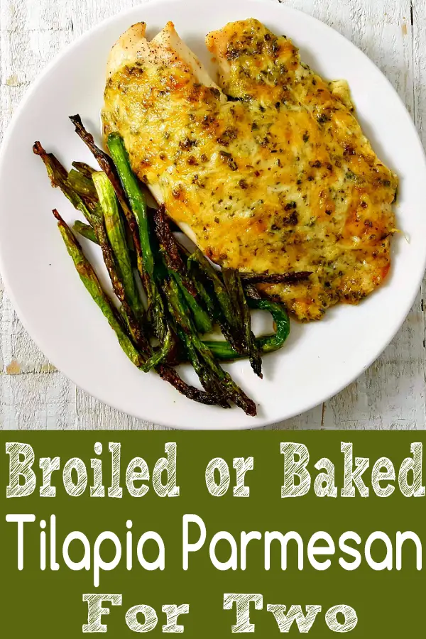 Broiled or Baked Tilapia Parmesan on a plate.