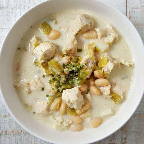Crockpot Creamy White Chicken Chili Recipe for Two - serves 2