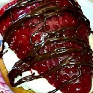 a Strawberry Cookie Tart on a plate.