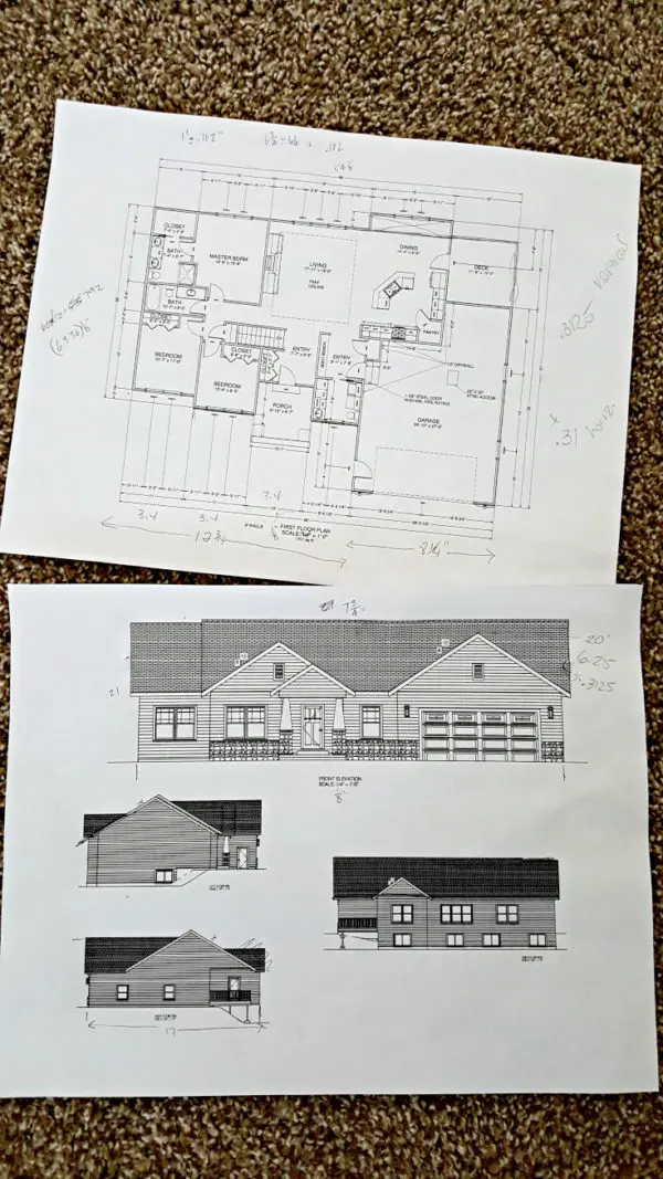 original house floor plans and elevation pages