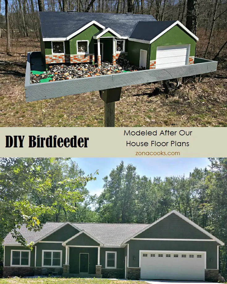 DIY Bird feeder Modeled After Our House Floorplans - zonacooks.com