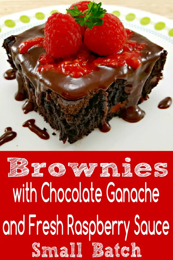 Brownies with Raspberry Sauce and Chocolate Ganache Recipe