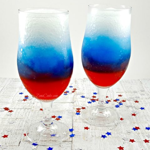Red, White and Blue Rum Slush for Two - serves 2