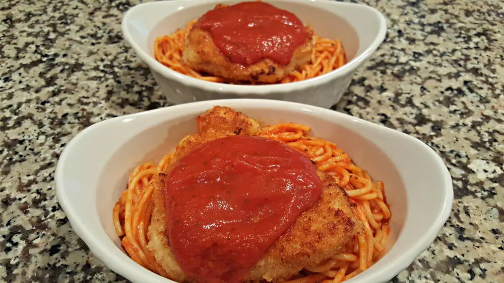 Chicken Parmesan Recipe for Two - add sauce
