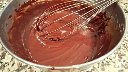 Chocolate Peanut Butter Lava Cakes Recipe for Two - mix together the cake batter ingredients