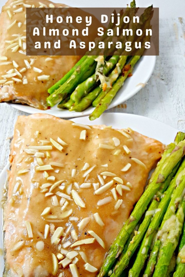 One Pan Salmon and Asparagus on a plate.