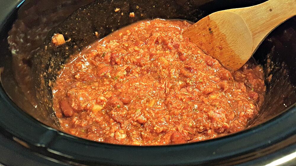 Easy Crockpot Chili Recipe for Two - add remaining ingredients to the slow cooker