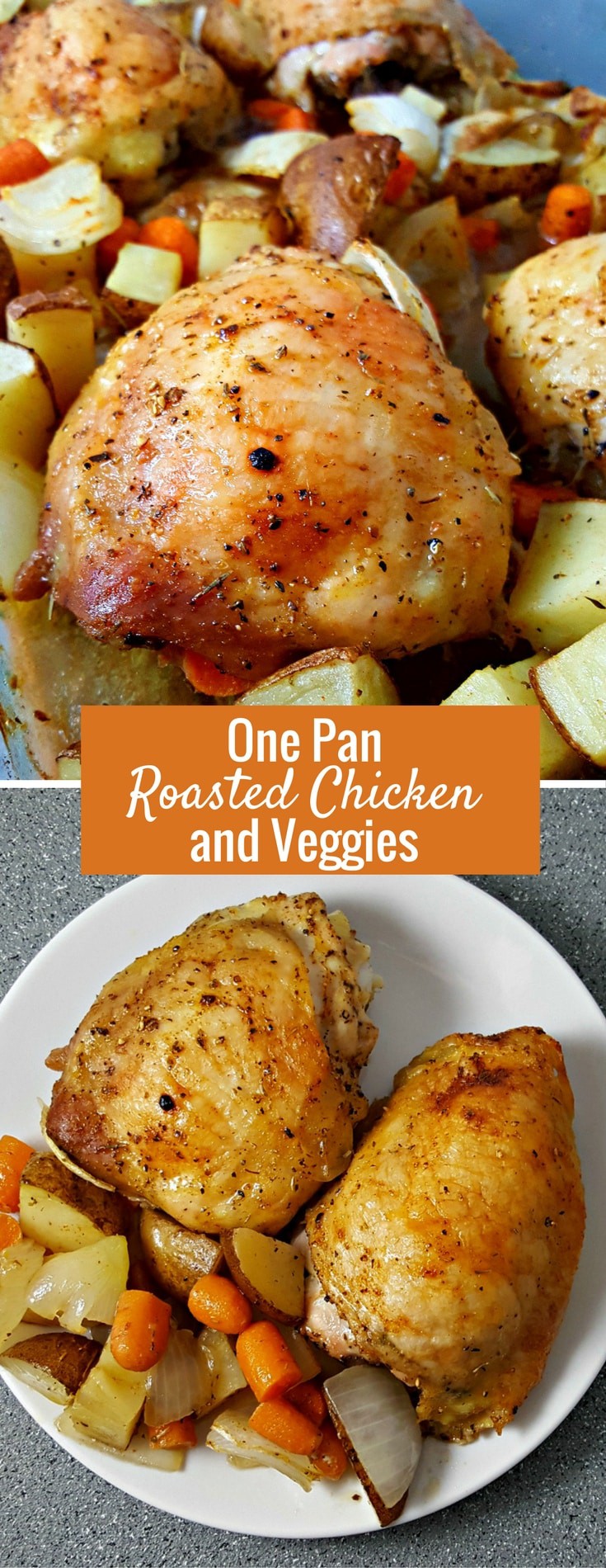 One Pan Baked Chicken Thighs with Potatoes and Carrots for Two • Zona Cooks