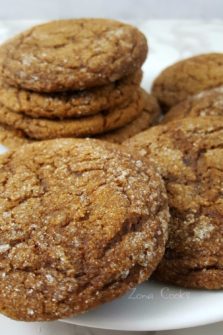 Soft Gingerbread Molasses Cookies on a plate.