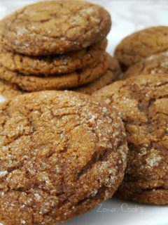 Soft Gingerbread Molasses Cookies on a plate.