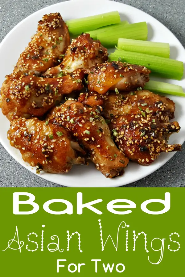 A graphic of Baked Asian Wings Recipe for Two.