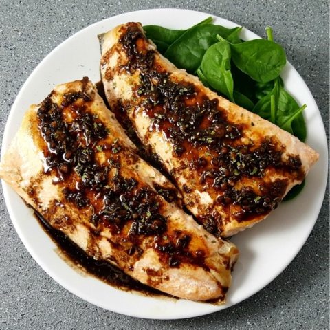 Balsamic Glazed Salmon Recipe - serves 2