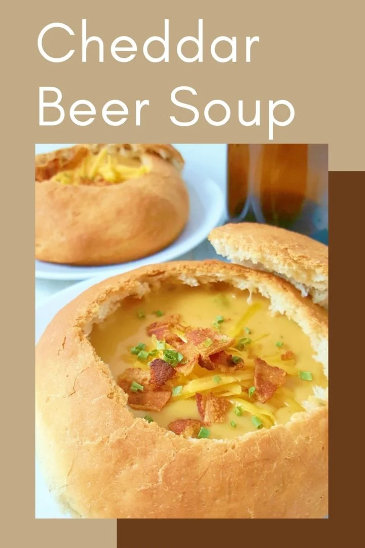Wisconsin beer cheese soup in a bread bowl.