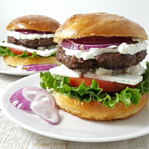 Greek Feta Burger Recipe - serves 2