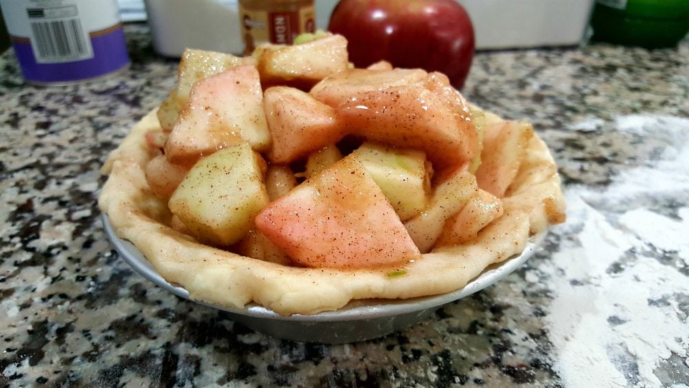 apple mixture in a crust.