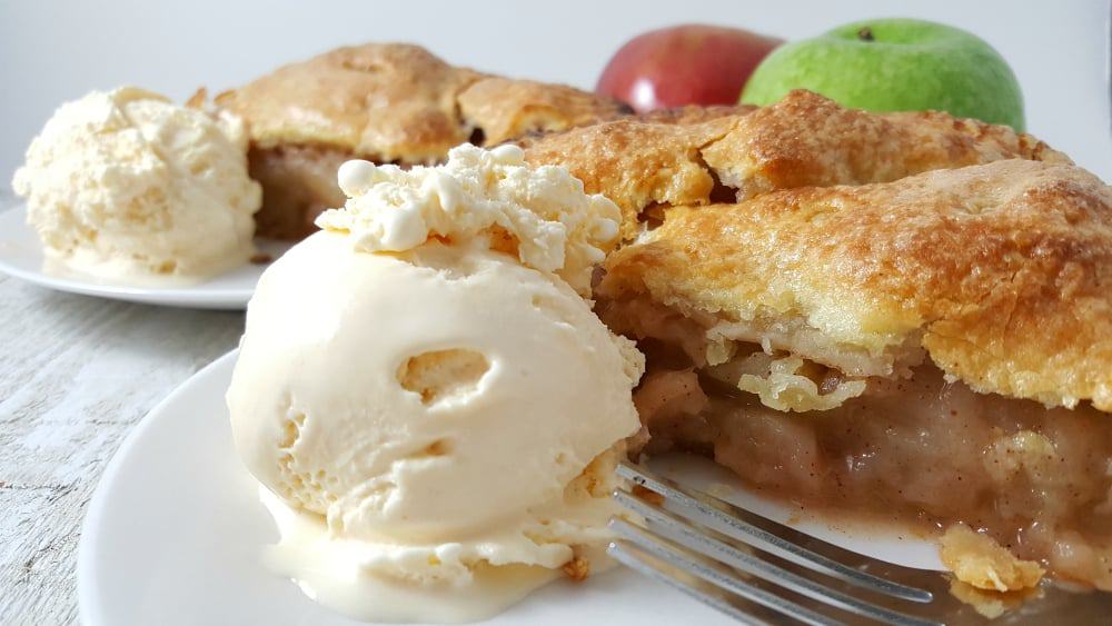 two slices of small batch Homemade Apple Pie