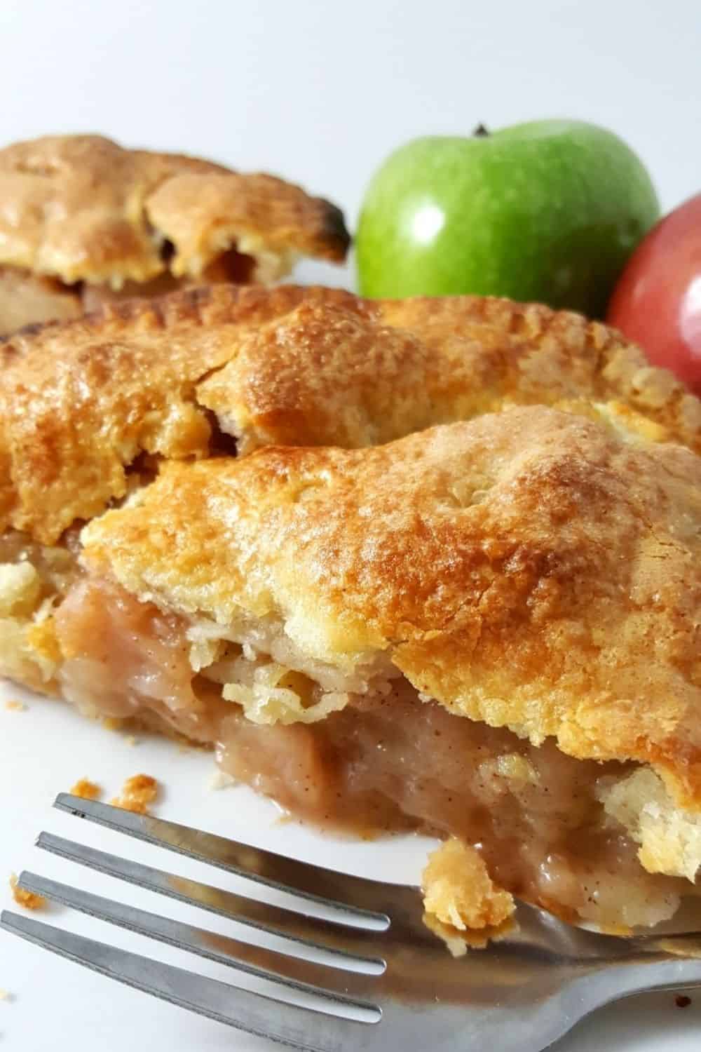 a slice of Apple Pie with a fork.