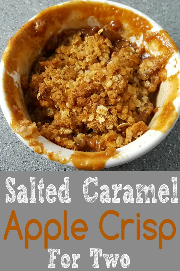 a graphic of Apple crumble Recipe for Two.
