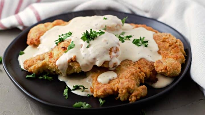 Country Fried Chicken and Gravy on a plate.