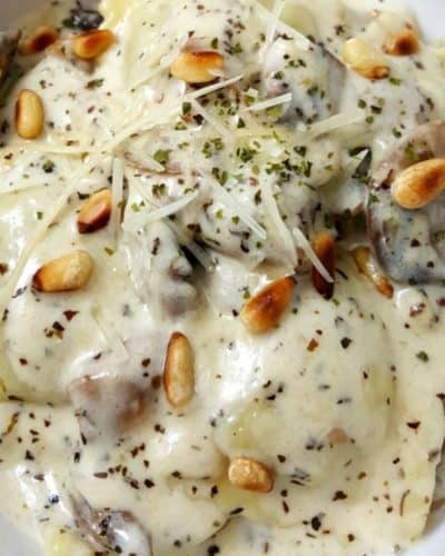 Mushroom Sauce Ravioli