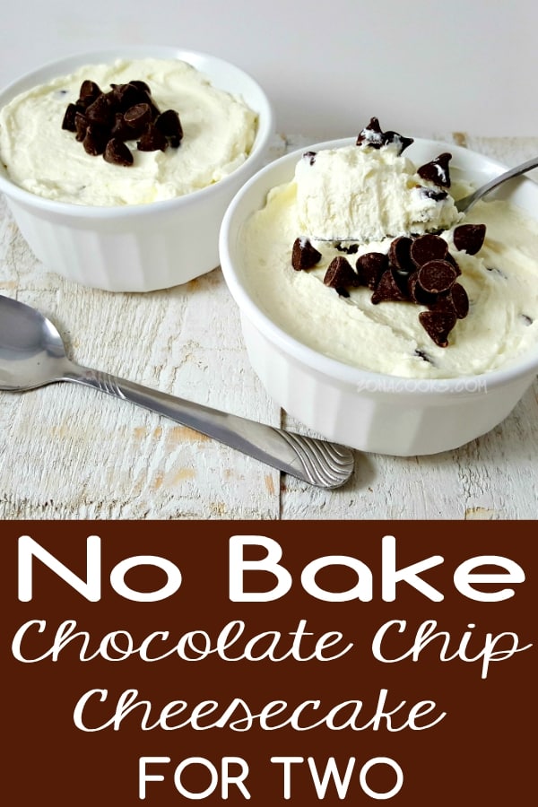 a graphic of No Bake Mini Chocolate Cheesecake.