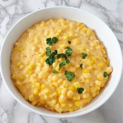 One Pot Cheesy Creamed Corn Recipe - serves 4
