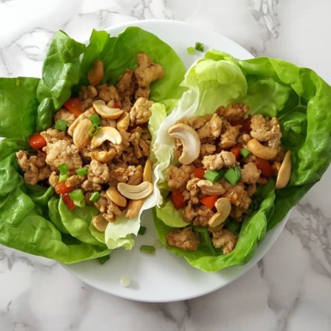 Asian Chicken Lettuce Wraps Recipe for Two - makes 4 wraps