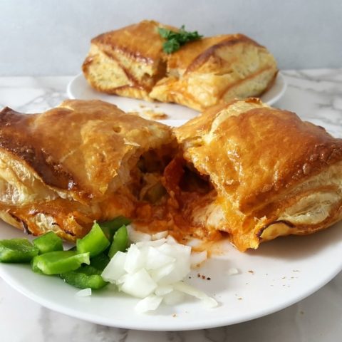 Cheesy Pizza Puff Pastry Calzones Recipe for Two - serves 2