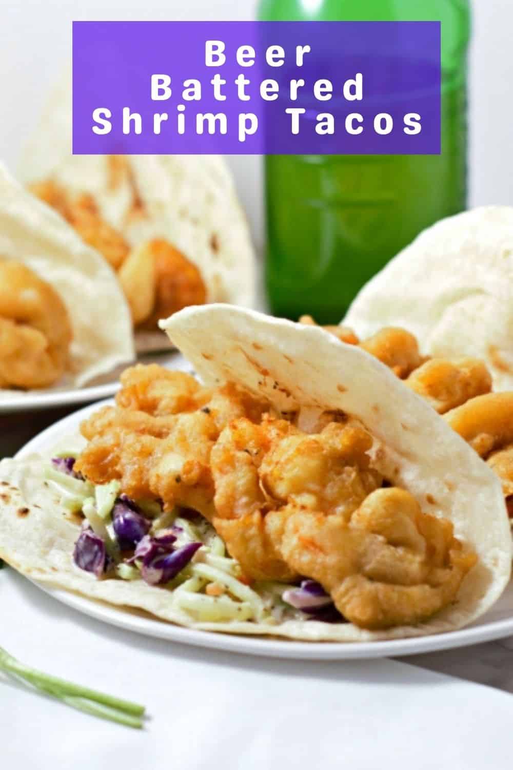 15 Minute Beer Battered Shrimp Tacos with Creamy Coleslaw • Zona Cooks