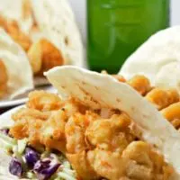 Beer Battered Shrimp Tacos