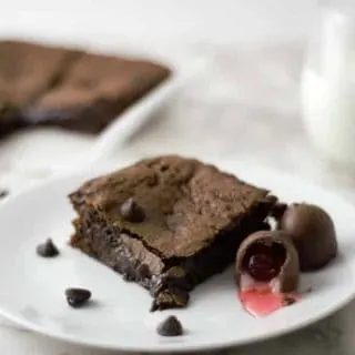 Chocolate Covered Cherry Cordial Brownies