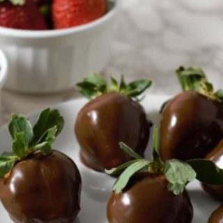 Chocolate Covered Strawberries on a plate.