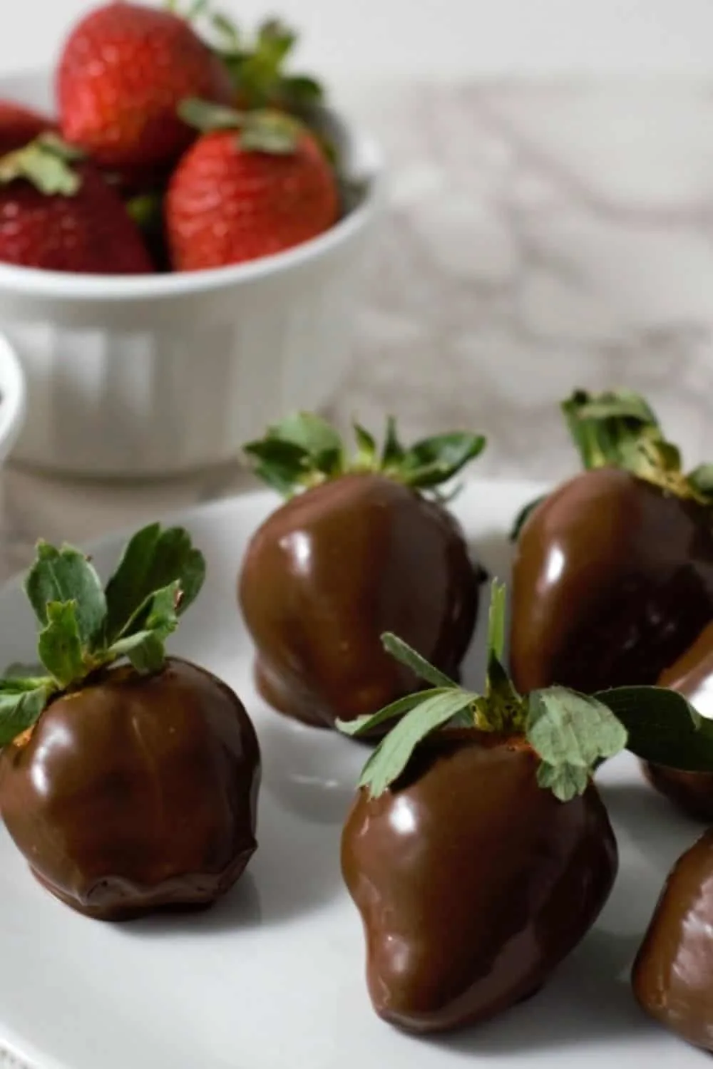 Chocolate Covered Strawberries on a plate.