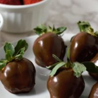 Chocolate Covered Strawberries on a plate.