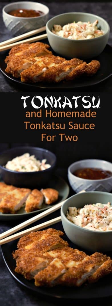 Tonkatsu Pork with a side of coleslaw.