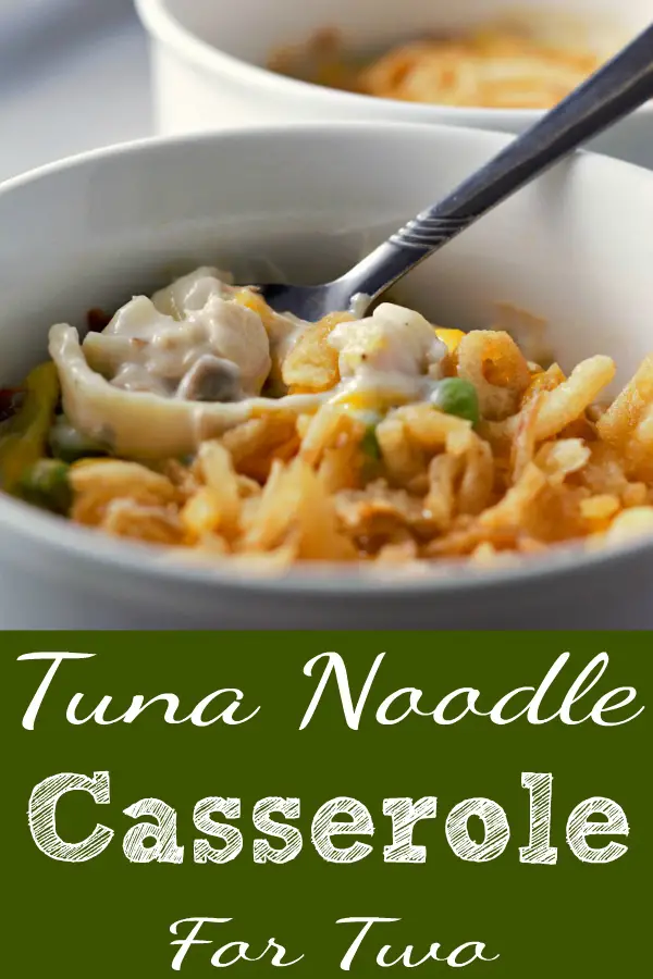 Homemade Cheesy Tuna Helper in a casserole dish.