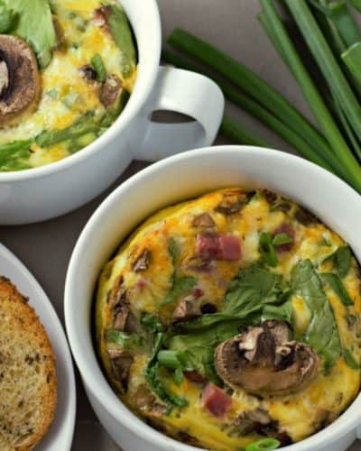 Baked Cheesy Ham Spinach Omelets