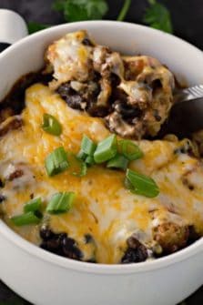 Taco Tater Tot Casserole in a baking dish.