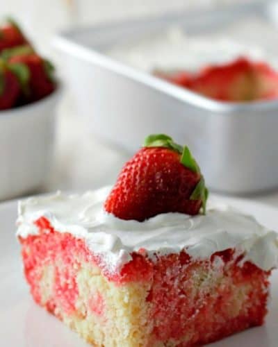 Strawberry Poke Cake from Scratch