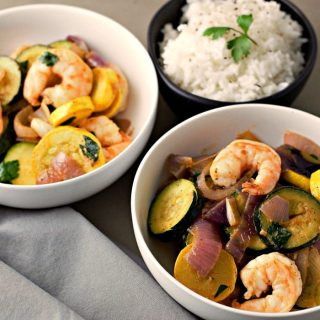 Low-Carb Skillet Garlic Zucchini Shrimp