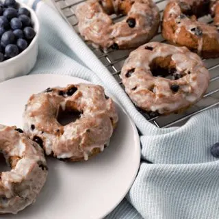 Glazed Blueberry Cake Donuts