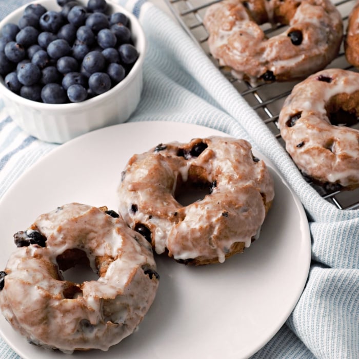 Glazed Blueberry Cake Donuts Small Batch • Zona Cooks
