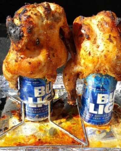 Grilled Beer Can Cornish Hens