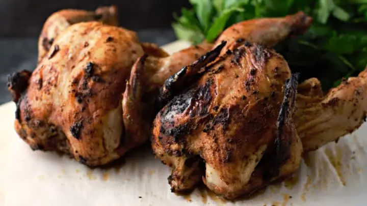 Grilled Beer Can Cornish Hens