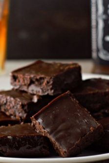 Jack Daniel's Whiskey Fudge on a plate.