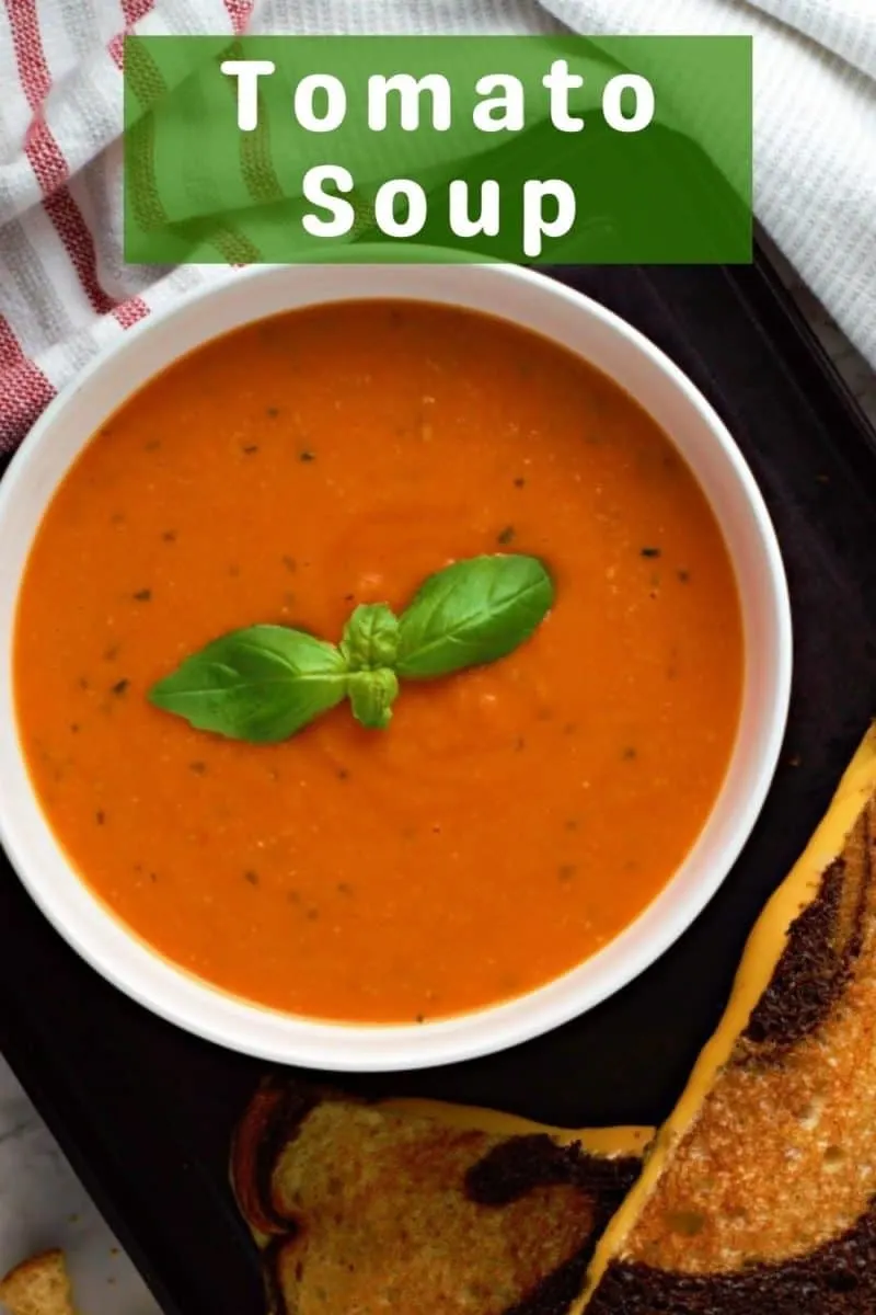 a graphic of Homemade Garden Fresh Tomato Soup.