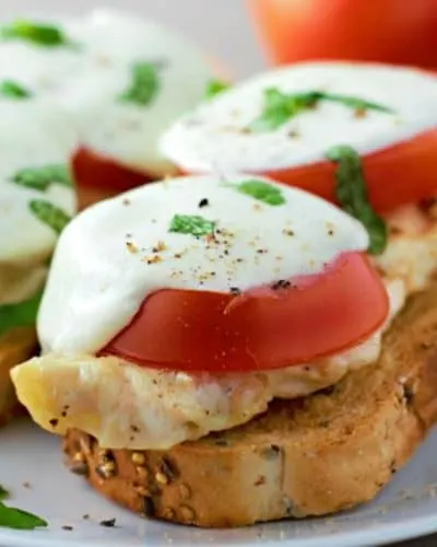 Open Face Caprese Chicken Sandwich