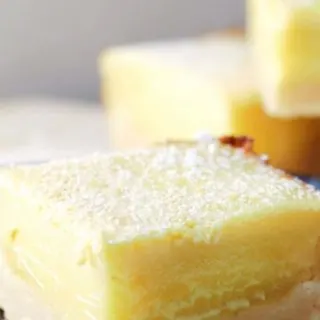 Mile High Easy Lemon Bars on a plate.