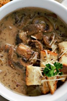Mushroom Soup in a bowl.