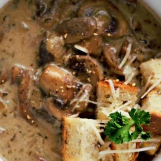 Mushroom Soup in a bowl.